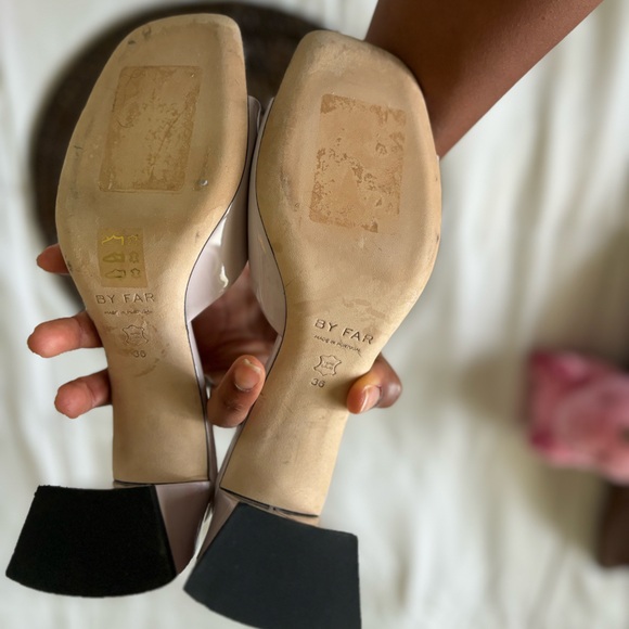 BYFAR Romy Lavendar Patent Leather Mule 36 Spring Wedding Block Heel - Picture 6 of 9